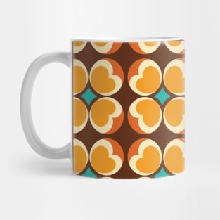 Retro Geometric Pattern with Heart Shapes Mug